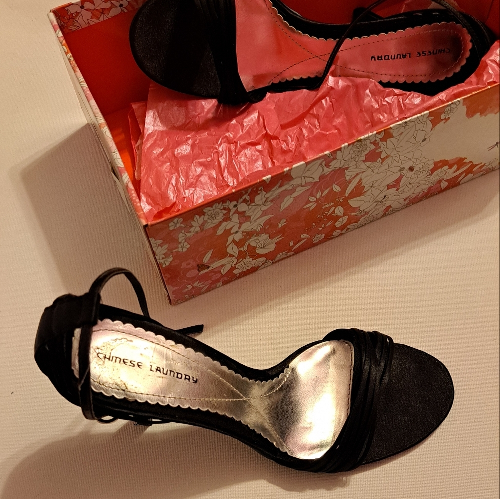NWT Chinese Laundry Size 8 Black Willy Heels - Picture 6 of 10